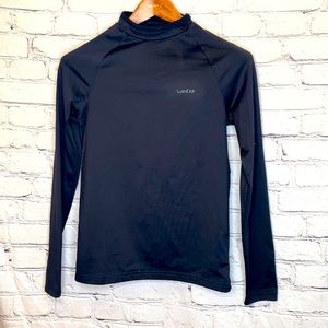 Wed'ze Black Gray Ski Compression Long Sleeve Top Size Small
